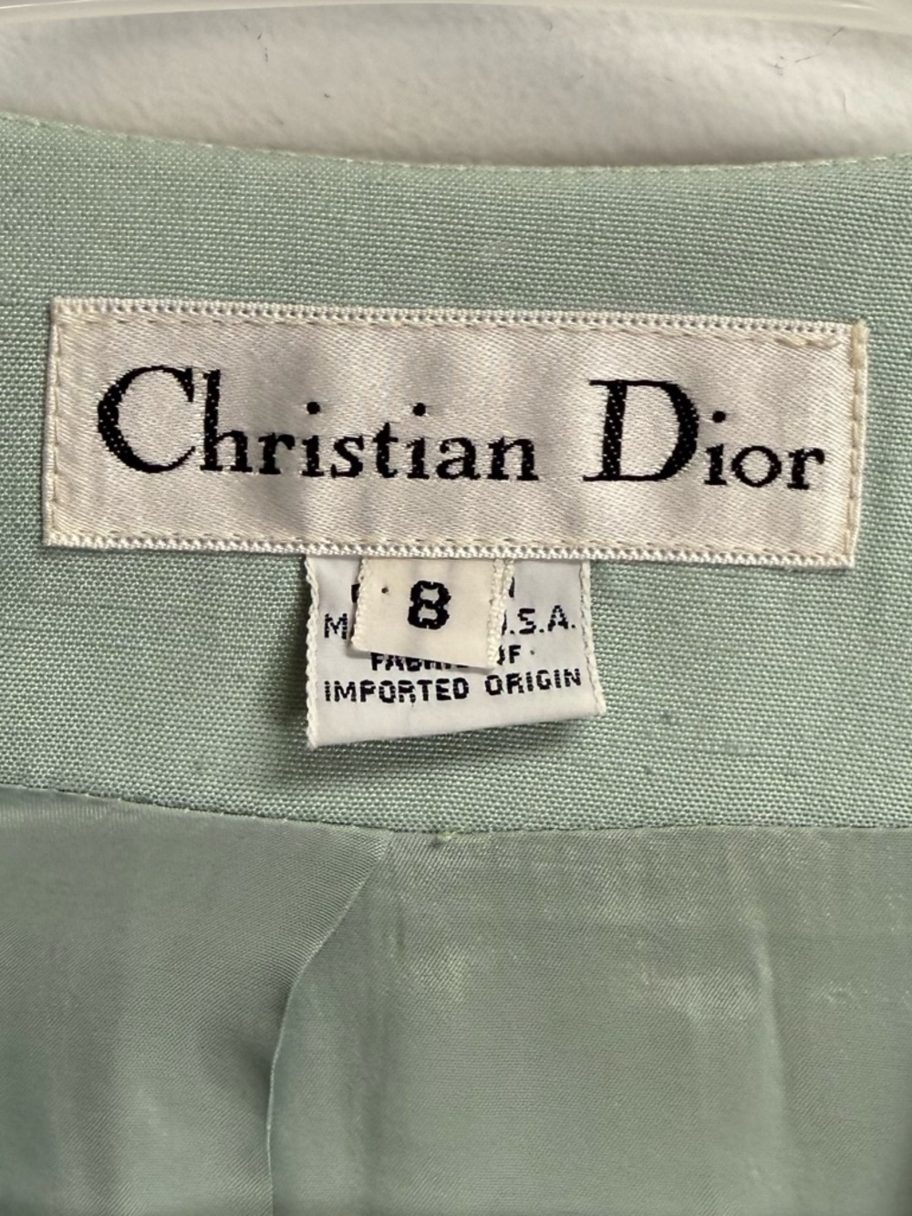 VTG Christian Dior Blazer Jacket Womens 8 Blue Green USA Made - Picture 5 of 9